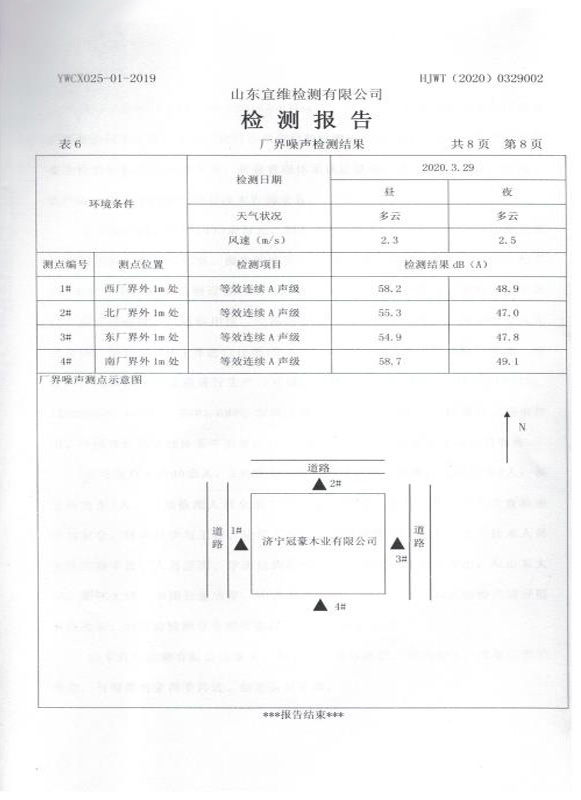 冠豪木業(yè)檢測報(bào)告